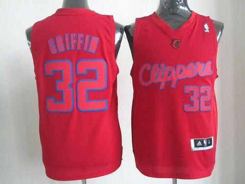 Clippers #32 Blake Griffin Red Big Color Fashion Stitched NBA Jersey