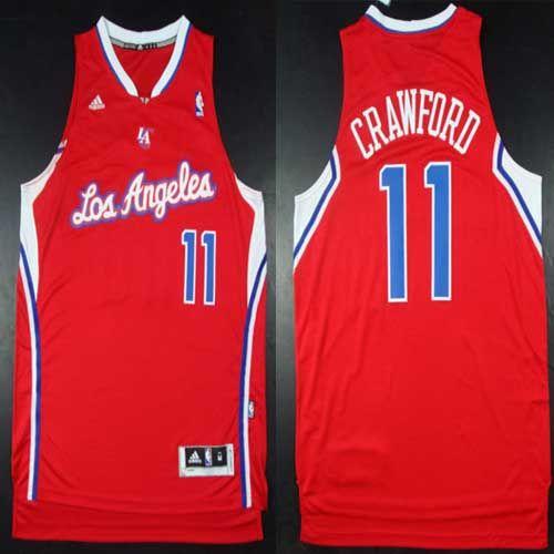 Clippers #11 Jamal Crawford Red Road Stitched NBA Jersey