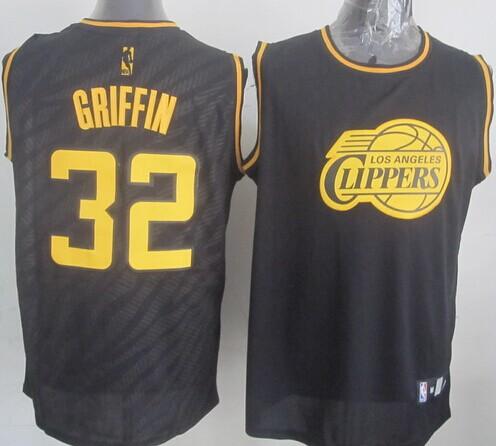 Clippers #32 Blake Griffin Black Precious Metals Fashion Stitched NBA Jersey