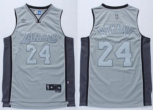 Lakers #24 Kobe Bryant Stitched Grey Anniversary Style NBA Jersey