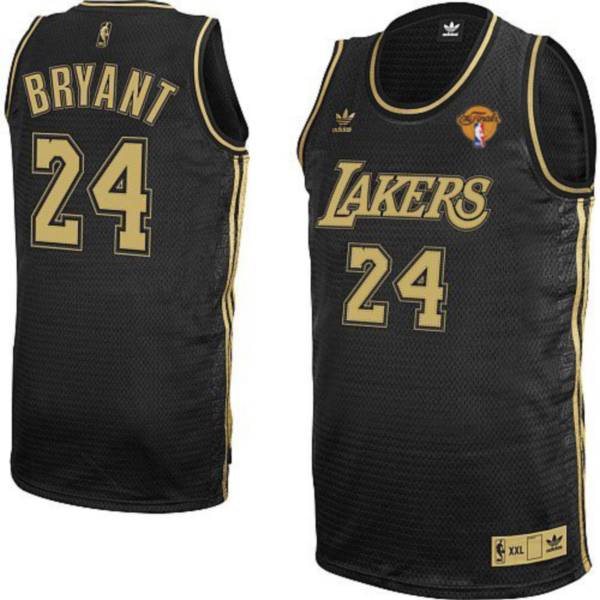 Lakers #24 Kobe Bryant Stitched Black Purple Number Final Patch NBA Jersey