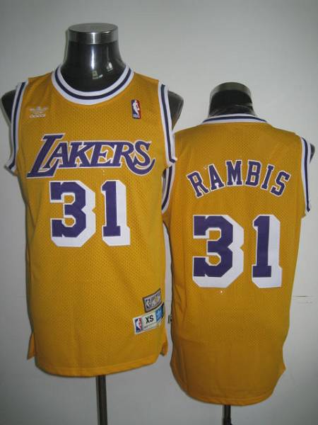 Lakers #31 Kurt Rambis Stitched Yellow Throwback NBA Jersey