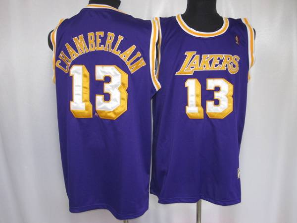 Lakers #13 Wilt Chamberlain Stitched Purple Throwback NBA Jersey