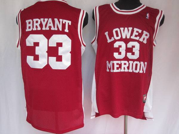 Lakers #33 Kobe Bryant Stitched Red Lower Merion High School NBA Jersey