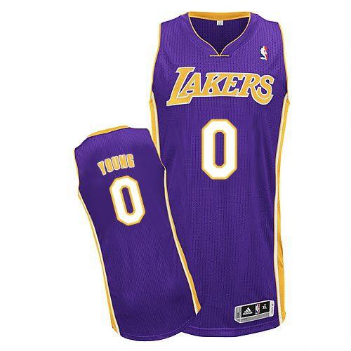 Revolution 30 Lakers #0 Nick Young Purple Stitched NBA Jersey