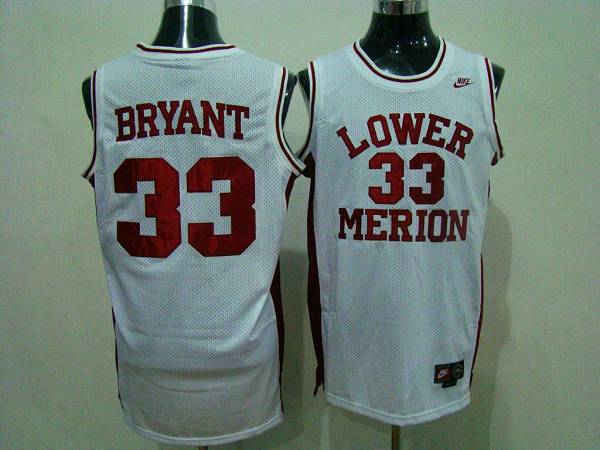 Lakers #33 Kobe Bryant White Lower Merion High School Stitched NBA Jersey