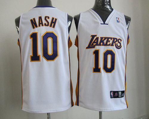 Revolution 30 Lakers #10 Steve Nash White Stitched NBA Jersey