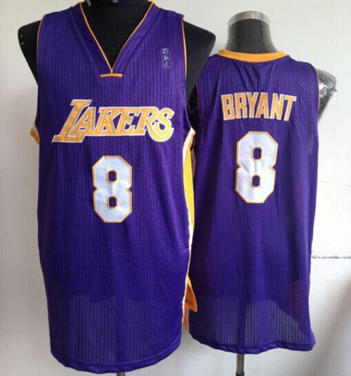 Lakers #8 Kobe Bryant Purple Throwback Stitched NBA Jersey