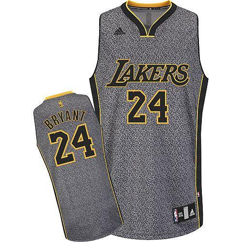 Lakers #24 Kobe Bryant Grey Static Fashion Stitched NBA Jersey