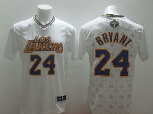 Lakers #24 Kobe Bryant White New Latin Nights Stitched NBA Jersey