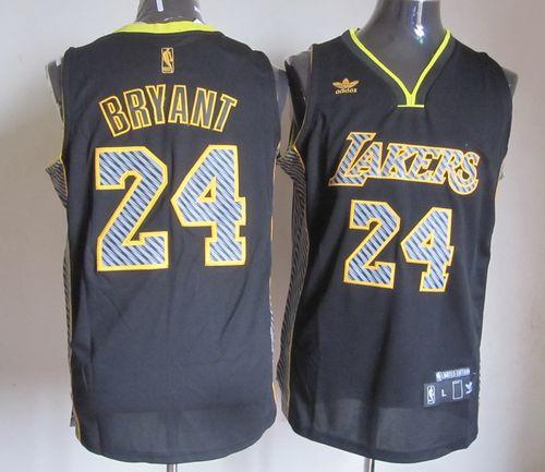 Lakers #24 Kobe Bryant Black Electricity Fashion Stitched NBA Jersey
