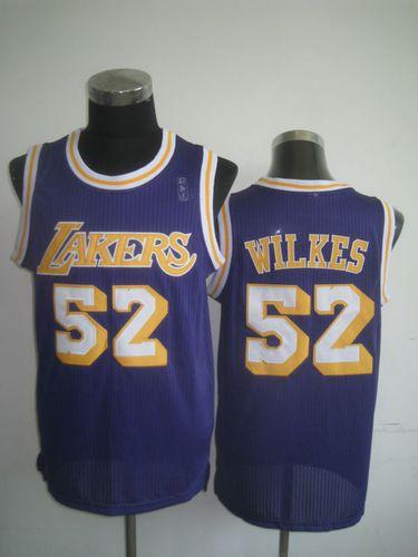 Lakers #52 Jamaal Wilkes Purple Throwback Stitched NBA Jersey