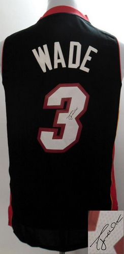 Revolution 30 Autographed Heat #3 Dwyane Wade Black Stitched NBA Jersey