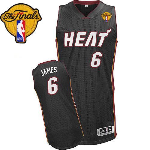 Heat Finals Patch #6 LeBron James Revolution 30 Black Stitched NBA Jersey