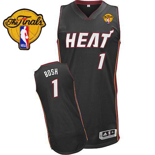 Heat Finals Patch #1 Chris Bosh Revolution 30 Black Stitched NBA Jersey