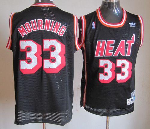 Heat #33 Mourning Black Throwback Stitched NBA Jersey