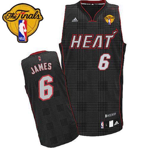 Heat #6 LeBron James Black Rhythm Fashion With Finals Patch Stitched NBA Jersey