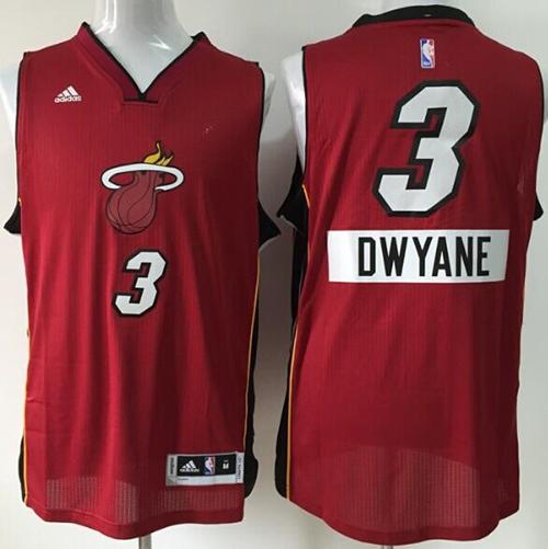 Heat #3 Dwyane Wade Red 2014 15 Christmas Day Stitched NBA Jersey