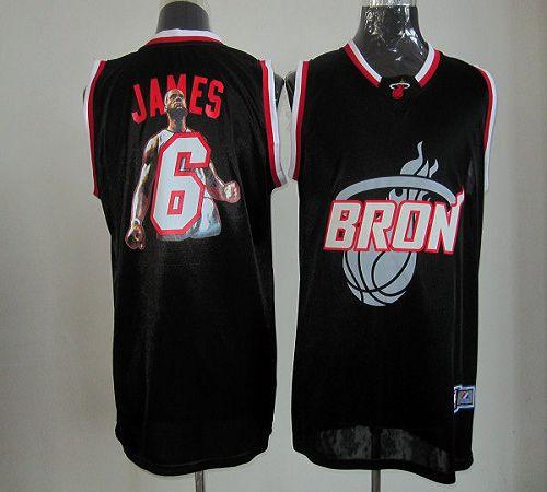 Heat #6 LeBron James Black Majestic Athletic Notorious Fashion Stitched NBA Jersey