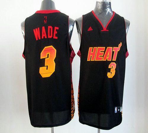 Heat #3 Dwyane Wade Black Stitched NBA Vibe Jersey