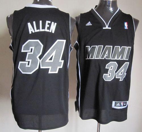 Revolution 30 Heat #34 Ray Allen Black/White Stitched NBA Jersey