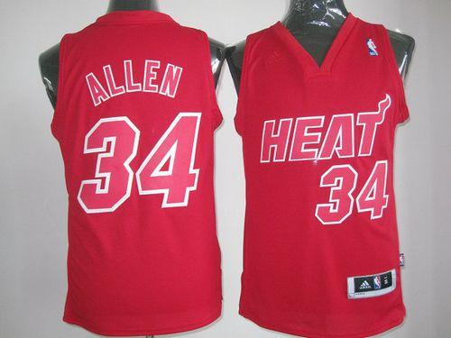 Heat #34 Ray Allen Red Big Color Fashion Stitched NBA Jersey