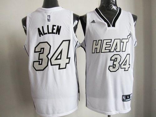 Heat #34 Ray Allen White on White Stitched NBA Jersey