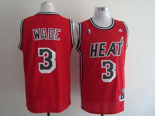 Heat #3 Dwyane Wade Red Hardwood Classics Nights Stitched NBA Jersey