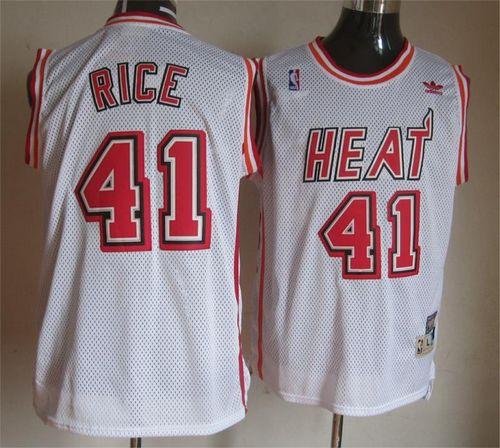 Heat #41 Glen Rice White Throwback Stitched NBA Jersey