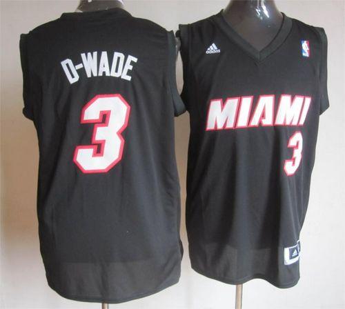 Heat #3 Dwyane Wade Black D WADE Fashion Stitched NBA Jersey