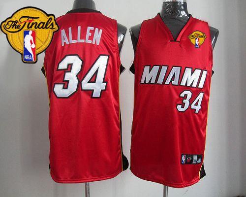Revolution 30 Heat #34 Ray Allen Red Finals Patch Stitched NBA Jersey