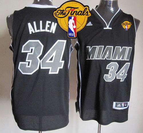 Revolution 30 Heat #34 Ray Allen Black/White Finals Patch Stitched NBA Jersey