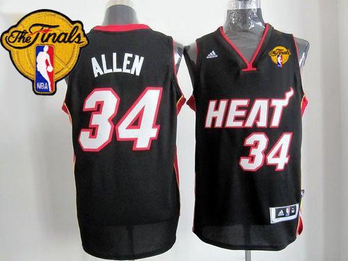 Revolution 30 Heat #34 Ray Allen Black Finals Patch Stitched NBA Jersey