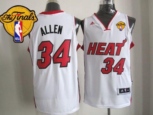 Revolution 30 Heat #34 Ray Allen White Finals Patch Stitched NBA Jersey