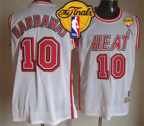 Heat #10 Tim Hardaway White Throwback Finals Patch Stitched NBA Jersey