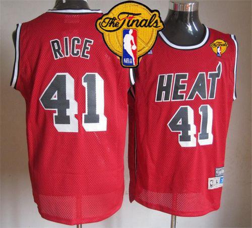 Heat #41 Glen Rice Red Throwback Finals Patch Stitched NBA Jersey