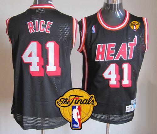 Heat #41 Glen Rice Black Hardwood Classics Nights Finals Patch Stitched NBA Jersey