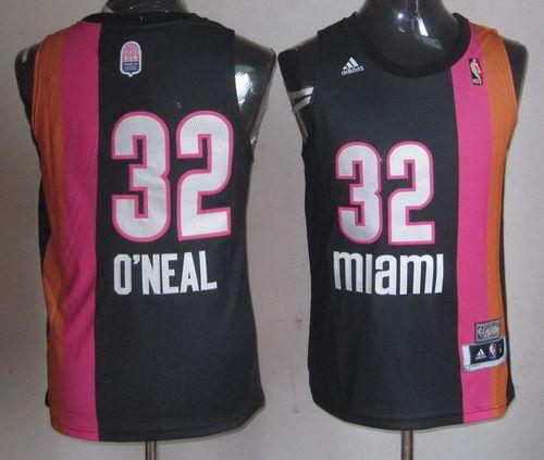 Heat #32 Shaquille O'Neal Black ABA Hardwood Classic Stitched NBA Jersey