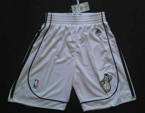 Miami Heat White On White NBA Shorts