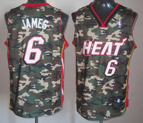 Heat #6 LeBron James Camo Stealth Collection Stitched NBA Jersey