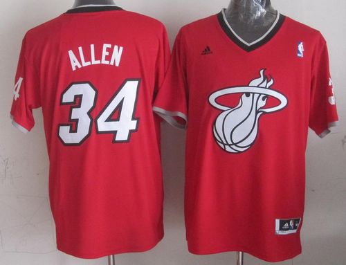 Heat #34 Ray Allen Red 2013 Christmas Day Swingman Stitched NBA Jersey