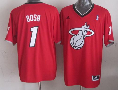 Heat #1 Chris Bosh Red 2013 Christmas Day Swingman Stitched NBA Jersey