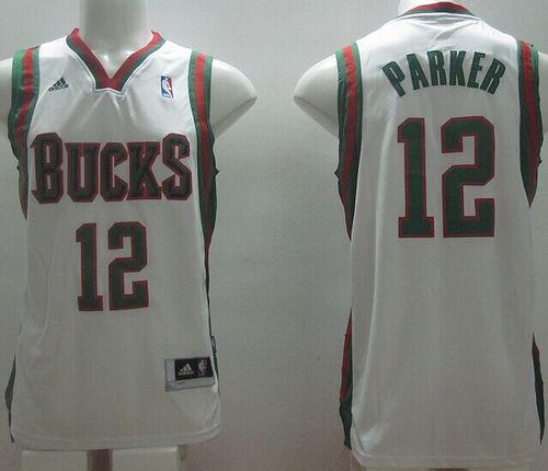 Revolution 30 Bucks #12 Jabari Parker White Stitched NBA Jersey