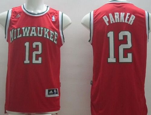 Revolution 30 Bucks #12 Jabari Parker Red Stitched NBA Jersey