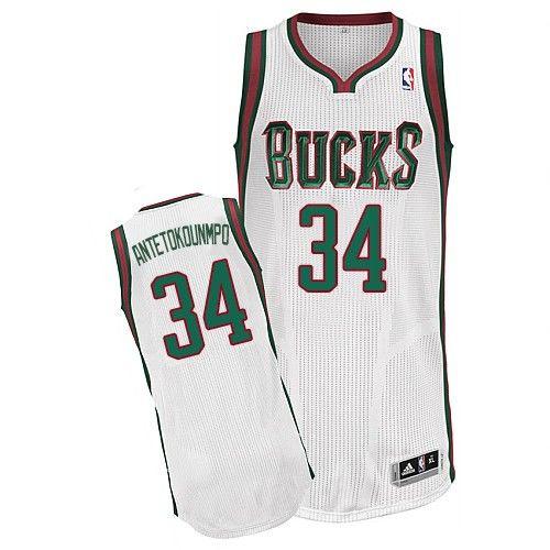 Bucks #34 Giannis Antetokounmpo White Revolution 30 Stitched NBA Jersey