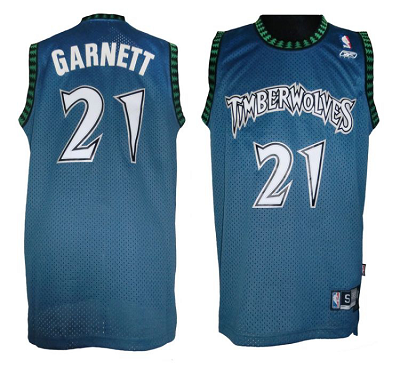 Timberwolves #21 Retro Garnett Blue Throwback Stitched NBA Jersey