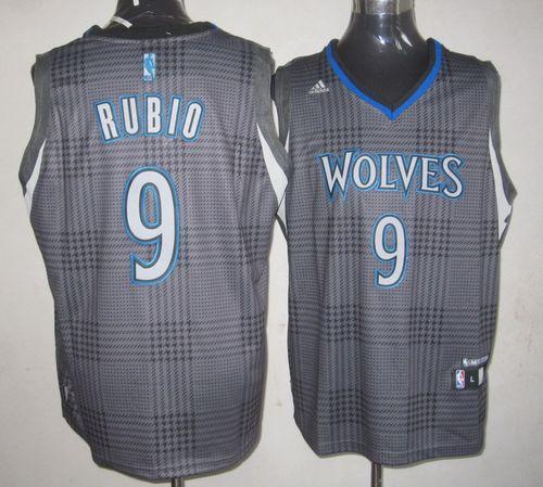 Timberwolves #9 Ricky Rubio Black Rhythm Fashion Stitched NBA Jersey