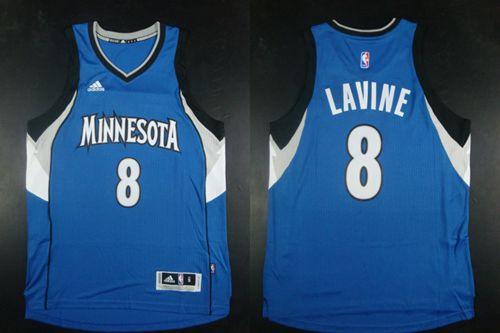 Timberwolves #8 Zach LaVine Blue Road Stitched NBA Jersey