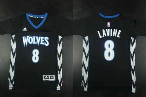 Timberwolves #8 Zach LaVine Black Alternate Stitched NBA Jersey