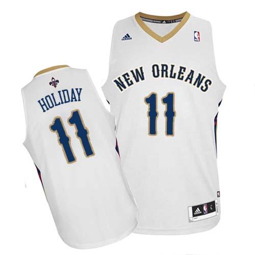 Revolution 30 Pelicans #11 Jrue Holiday White Stitched NBA Jersey
